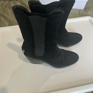 Cole Haan Nike Air Black Women's Suede Wedge Boots